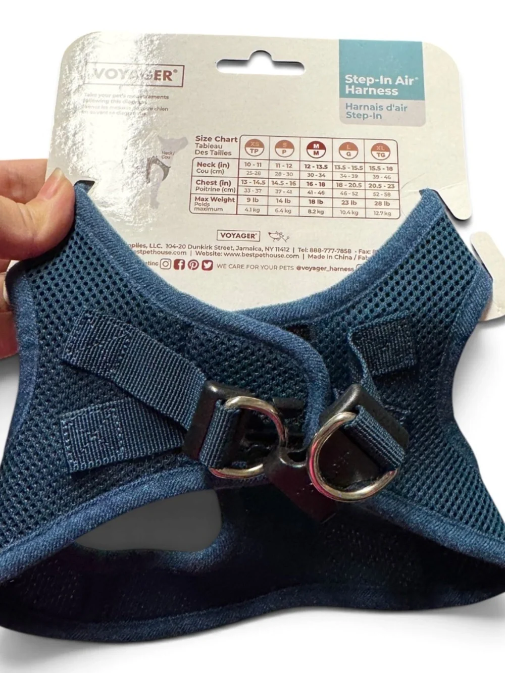 Voyager Step In Air Mesh Dog Harness Medium Navy Blue NWT